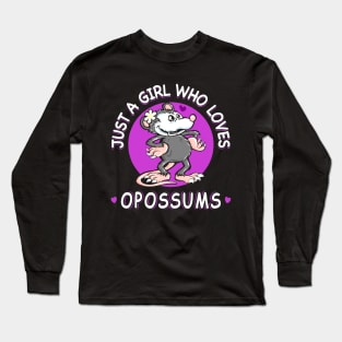 Opossum lover funny gift for women Long Sleeve T-Shirt